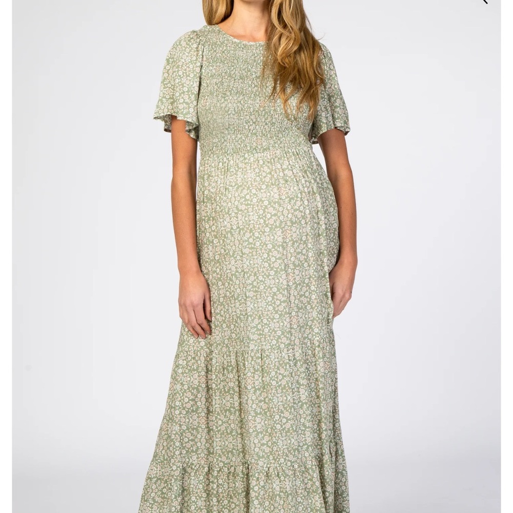 Floral Green Maxi Dress
